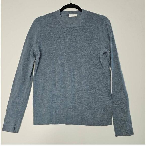 Sandro Paris Blue Crewneck Sweater Long Sleeve Knit Size Small - Picture 1 of 10
